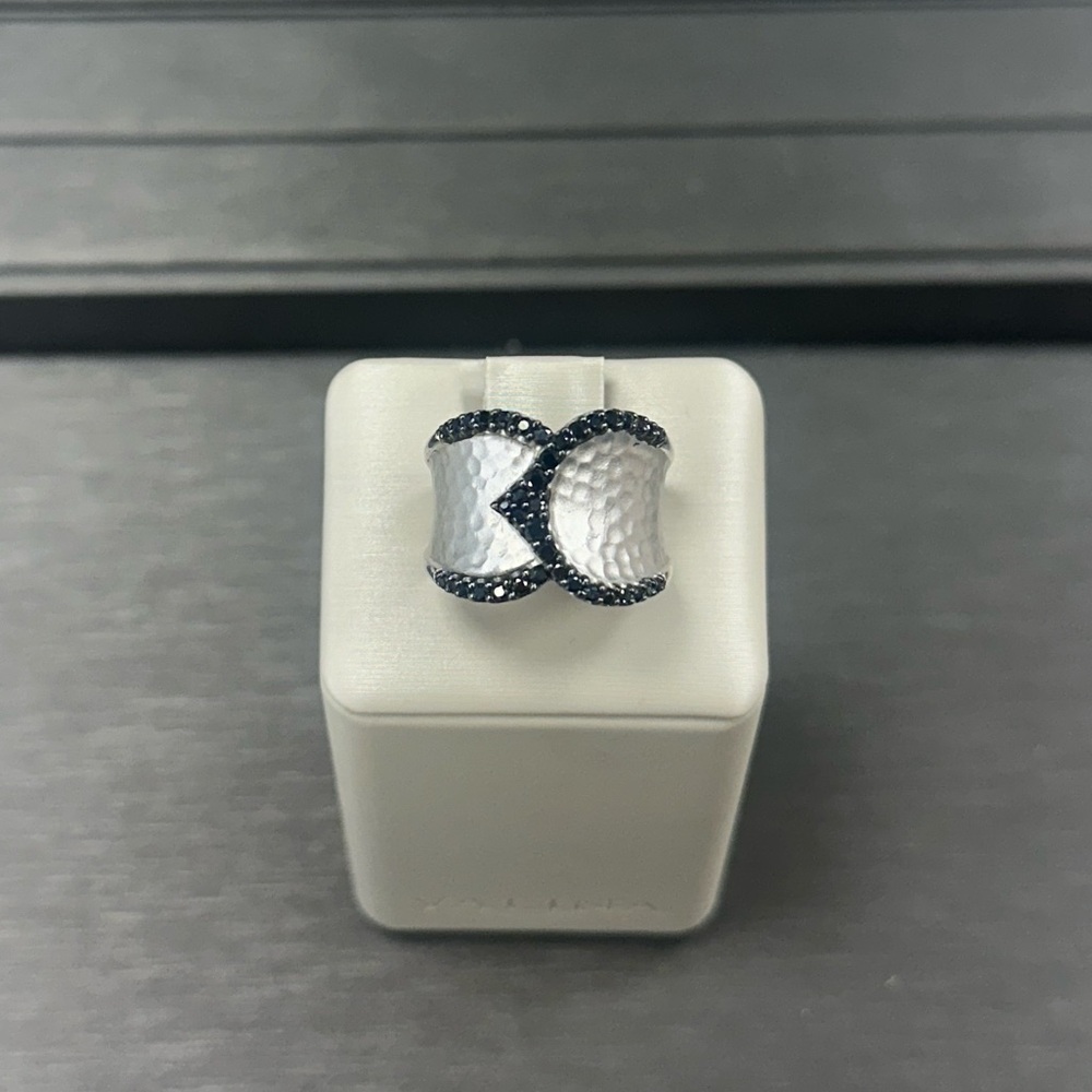 Gabriel & Co Sterling Silver and Black Diamond Ring